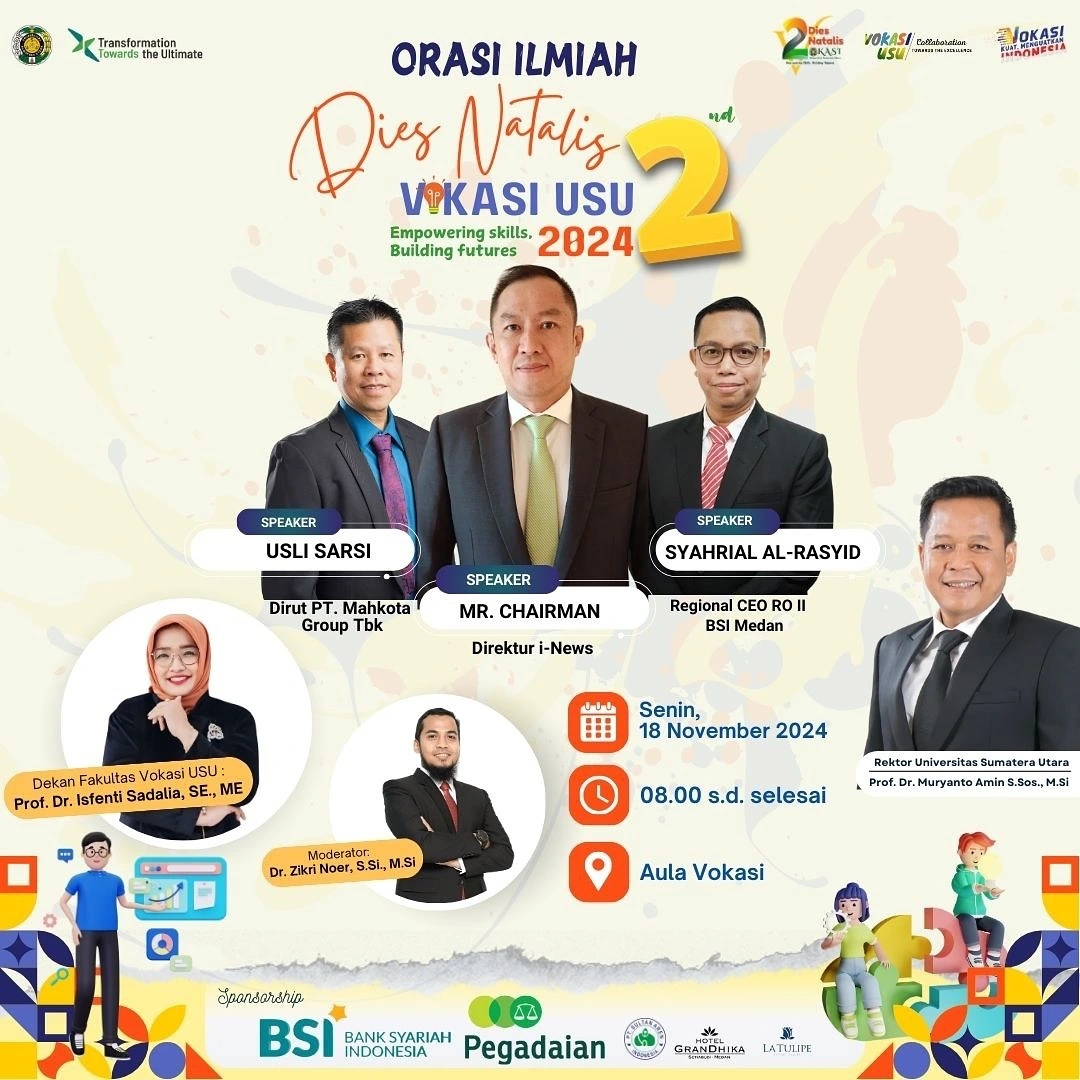 Orasi Ilmiah Dies Natalis Vokasi USU ke 2